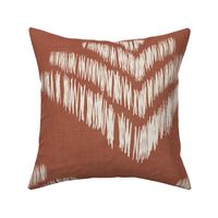 boho casual ikat fan - bold terracotta scallop - rust boho textured ikat style