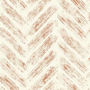 boho casual chevron brush stroke - terracotta rustic boho - terracotta herringbone wallpaper