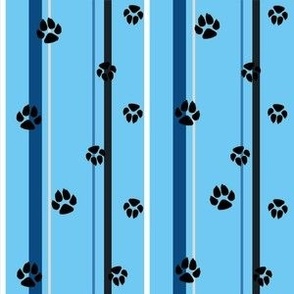 Striped Dog Prints in Blue