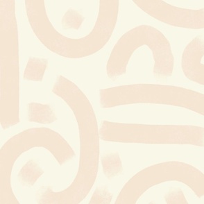 boho casual brush strokes - bold pastel terracotta rustic - brush stroke wallpaper and fabric