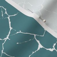 Kintsugi Cracks - Large Scale - Teal and White - Verdigris