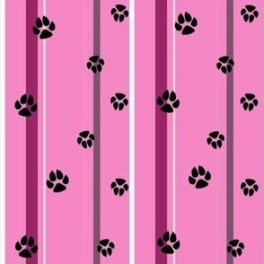 Striped Dog Prints in Pink