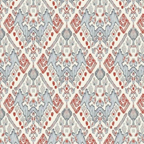 abstract kelim pattern on cream white - medium scale