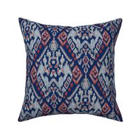 abstract kelim pattern on royal blue / Navy - medium scale