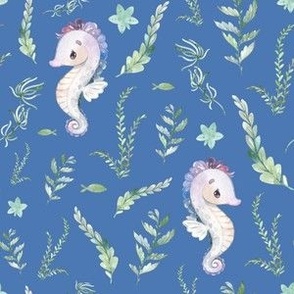 Small Scale Seahorse Blue