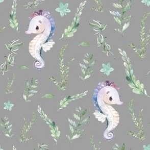 Small Scale Seahorse Grey