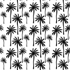 Small scale Black and white palm trees