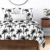 Large scale Black and white palm trees