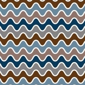 Navy Groovy Wavy Zig Zags: Medium (Coffee Collection)