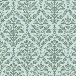 Harvest Damask Boho Print 2 Color Large - Sage Sea Glass