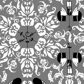 Olympic Fencing Damask - wallpaper scale