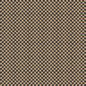 Checker Tan Textured Charcoal Small