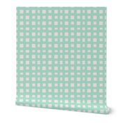 6"- Check Geometric Pattern/Mint and Beige