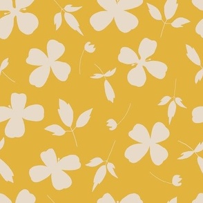 9" - FLORAL SILHOUETTE/ YELLOW AND BEIGE