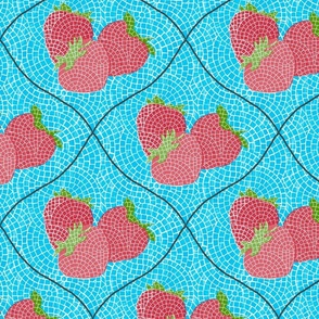 Red and Blue Strawberry Mosaic