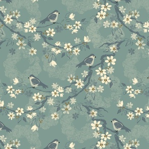 18th Century Chinoiserie - Teal - Large