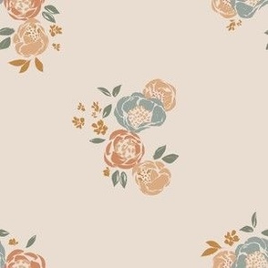 Small Simple Boho Floral (Beige)(6")