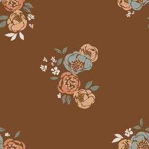 Small Simple Boho Floral (Brown)(6")