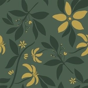Green and Gold Floral