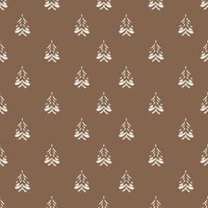 Brown and Cream Simple Trees (18" Fabric/ 12" Wallpaper)