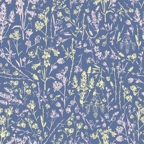 Butter and Piglet Floral (6" Fabric / 4.5" Wallpaper)