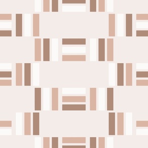 Jumbo Minimalist Geometric Colour Blocks (Beige Pink)(24")