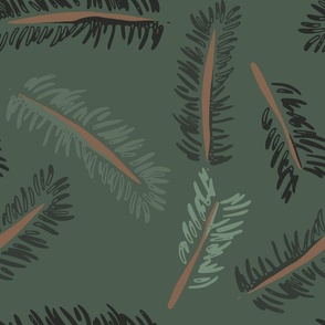Evergreen Branches (16" Fabric / 12" Wallpaper)
