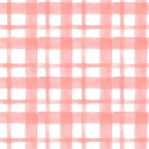 Pink and White Watercolour Plaid