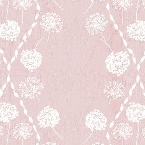 White silhouette floral, soft pink and white stripe, Large, Girls, Diamond, Wood Grain Texture,