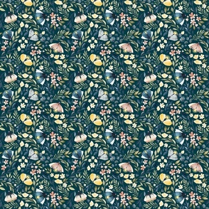 Fireflies in the garden dark teal S