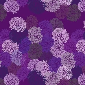 multi purples chrysanthemum petals on purple repeat