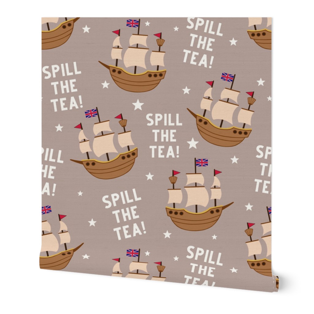 Large - spill The Tea! Tossed - Sand - Funny 4th Of July 