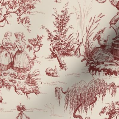 Folk Horror Toile Red