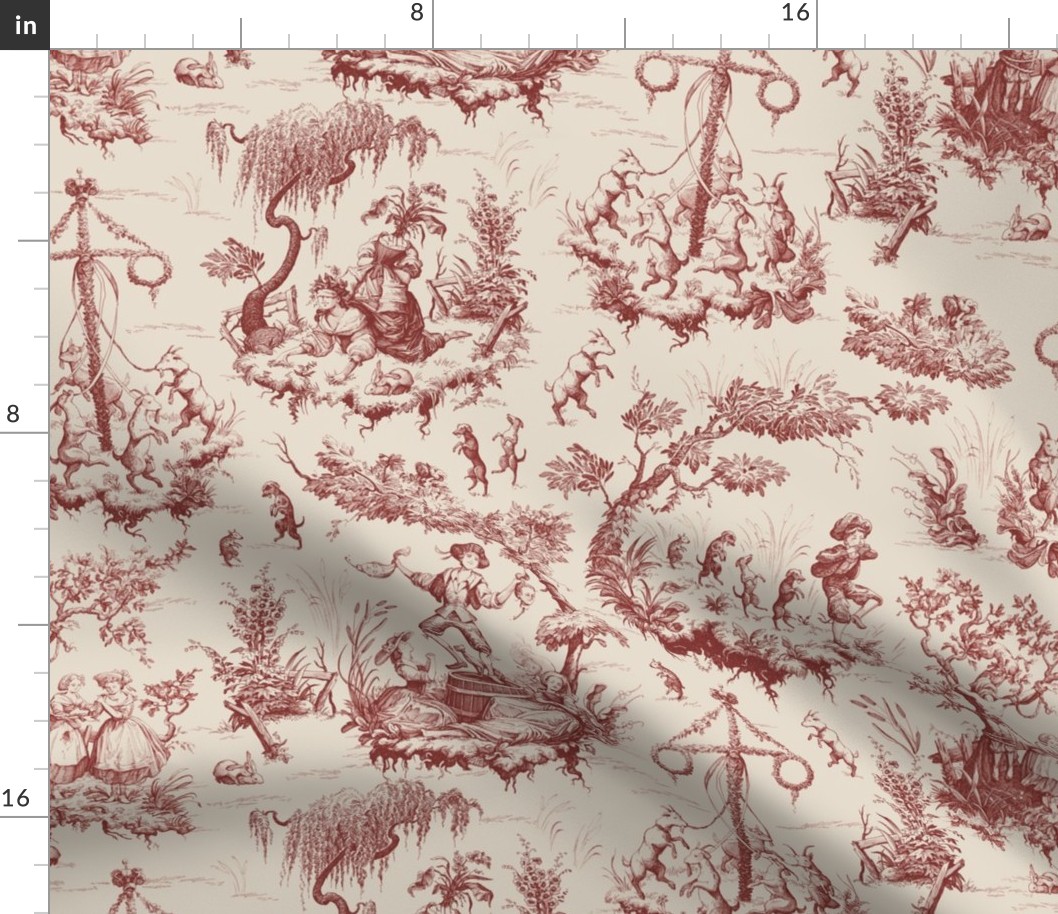 Folk Horror Toile Red