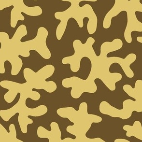 Abstract Coral Shapes in Brown and Goldenrod