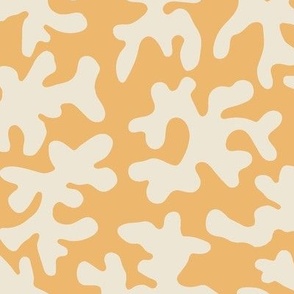 Abstract Coral Shapes in  Orange and Cream, Regular Scale