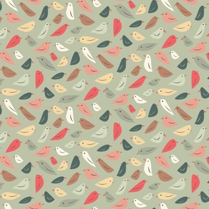 Geometric Birds (medium) Celadon