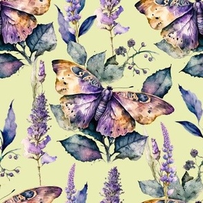 Lavender and Butterfly watercolor design