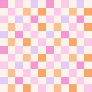 Rainbow Checkerboard 90s retro fashion in pink orange lilac tiny micro