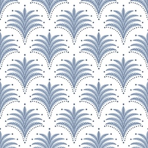 little palm fans/light blue boho on pure white
