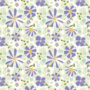 spring fling daisies sage purple