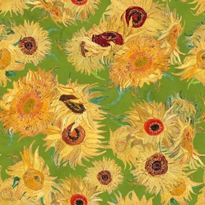 Sunflower Forever - A Tribute to Vincent Van Gogh immortal Sunflowers Apple Green
