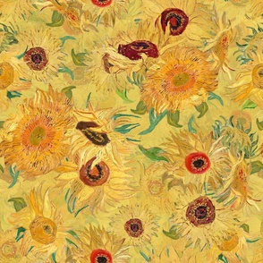Sunflower Forever - A Tribute to Vincent Van Gogh immortal Sunflowers 3 Layers Yellow