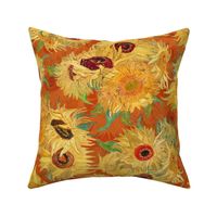 Sunflower Forever - A Tribute to Vincent Van Gogh immortal Sunflowers 2 Layers Sunny Orange