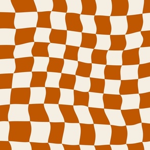 Warped Checkerboard - Burnt Orange - LARGE