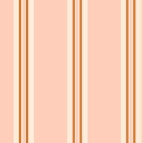 Maximalist Stripes,  6x6in peach, white, brown