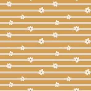 Floral Stripes Cream on Honey Gold