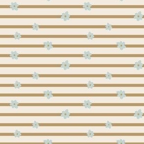 Floral stripes Pale Blue on Prairie