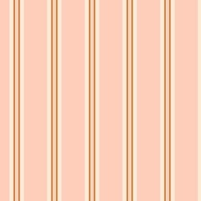 Maximalist Stripes, 3x3in peach, white, brown