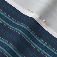 Maximalist stripes, 3x3 dark blue, teal, gold